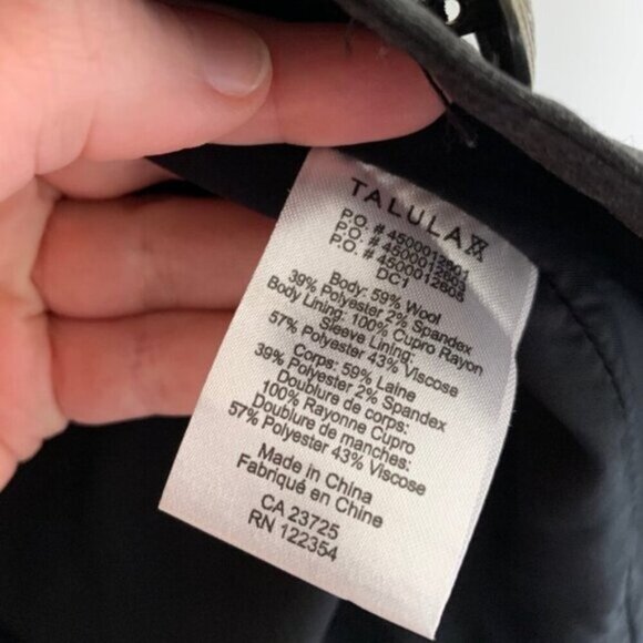 Aritzia Talula Exeter Boyfriend Blazer Wool Long Sleeve Button Front Grey size 2 - Picture 10 of 12